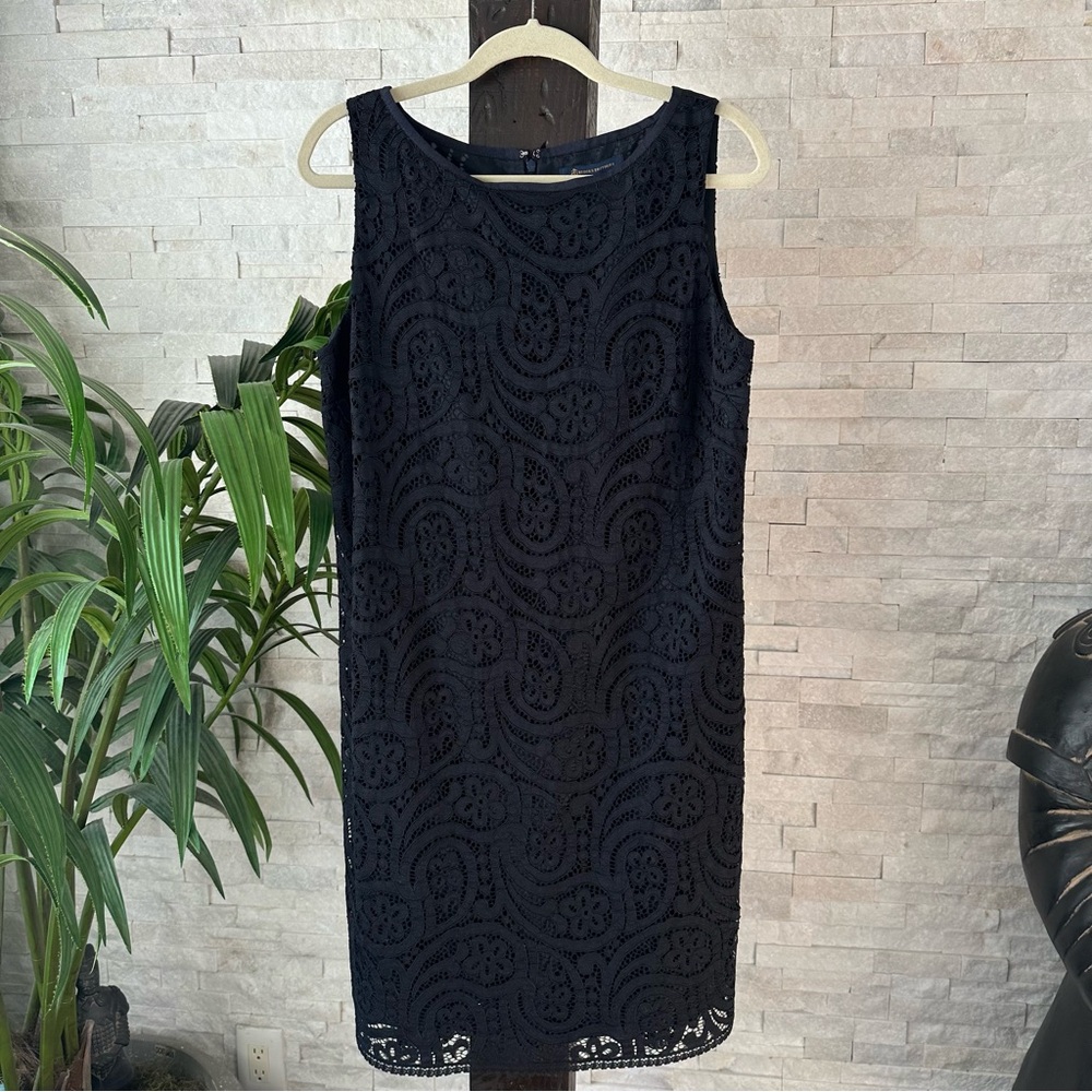 BROOKS BROTHERS Navy Blue Lace Sleeveless Shift Dress Size 14 New with Tags